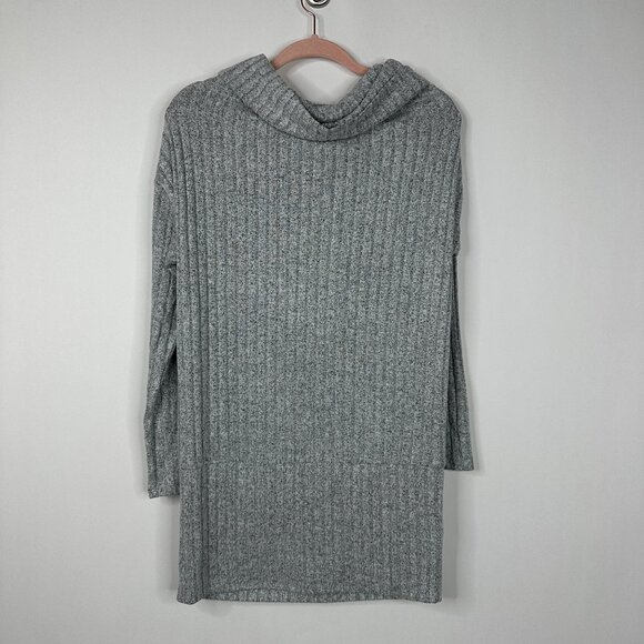 NWT White House Black Market Sweater XXS Cowl Neck Banded Tunic Gray Cozy - Picture 3 of 8
